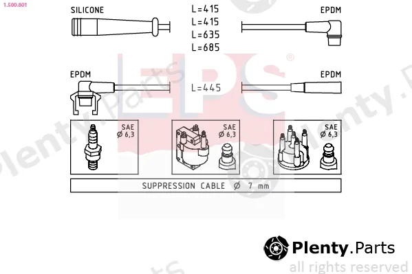 EPS 1.500.801 — Ignition Cable Kit Made in Italy - OE Equivalent