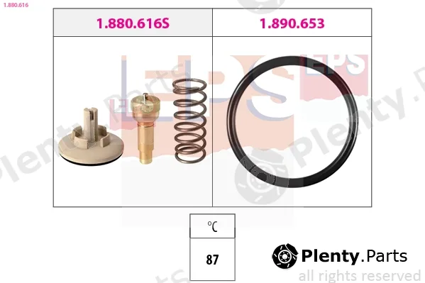 EPS 1.880.616 — Thermostat, coolant Made in Italy - OE Equivalent