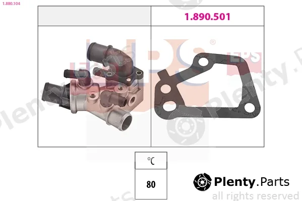 EPS 1.880.104 — Thermostat, coolant Made in Italy - OE Equivalent
