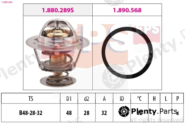 EPS 1.880.466 — Thermostat, coolant Made in Italy - OE Equivalent