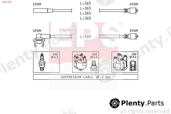 EPS 1.501.332 — Ignition Cable Kit Made in Italy - OE Equivalent