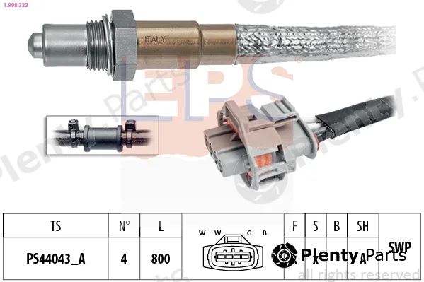 EPS 1.998.322 — Lambda Sensor Made in Italy - OE Equivalent