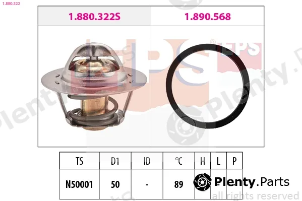 EPS 1.880.322 — Thermostat, coolant Made in Italy - OE Equivalent