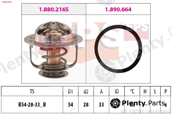 EPS 1.880.658 — Thermostat, coolant Made in Italy - OE Equivalent