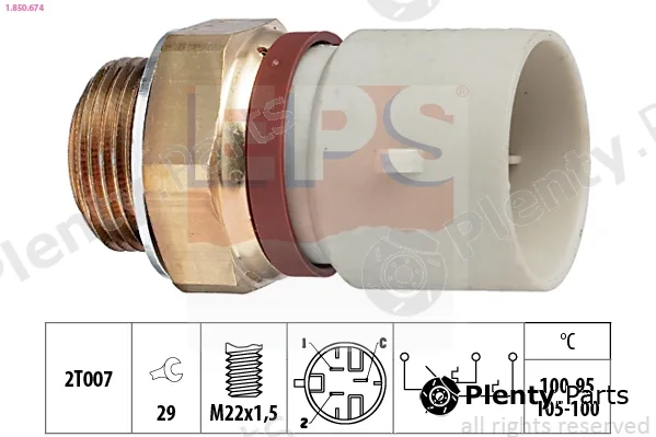 EPS 1.850.674 — Temperature Switch, radiator fan Made in Italy - OE Equivalent