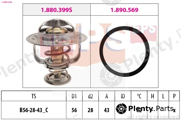 EPS 1.880.444 — Thermostat, coolant Made in Italy - OE Equivalent