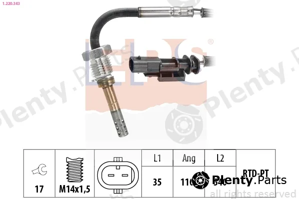 EPS 1.220.343 — Sensor, exhaust gas temperature Made in Italy - OE Equivalent