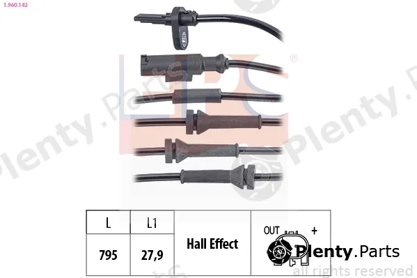 EPS 1.960.142 — Sensor, wheel speed Made in Italy - OE Equivalent