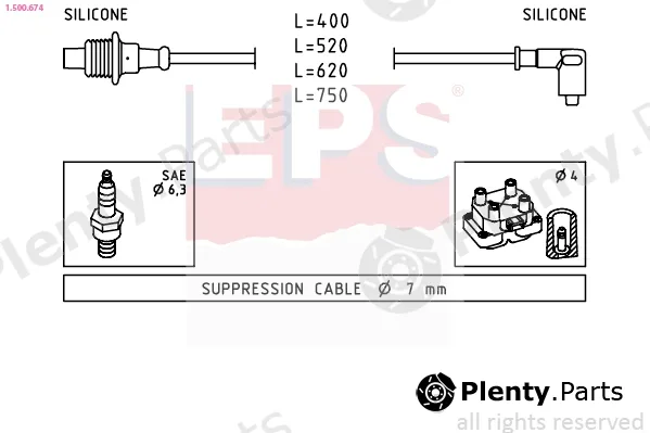 EPS 1.500.674 — Ignition Cable Kit Made in Italy - OE Equivalent