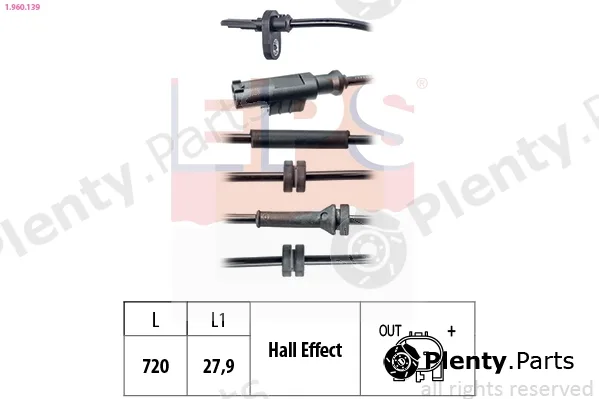 EPS 1.960.139 — Sensor, wheel speed Made in Italy - OE Equivalent
