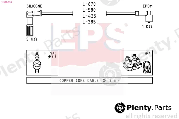 EPS 1.500.655 — Ignition Cable Kit Made in Italy - OE Equivalent
