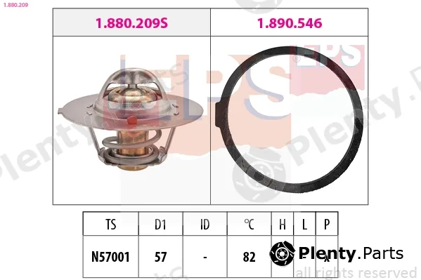 EPS 1.880.209 — Thermostat, coolant Made in Italy - OE Equivalent