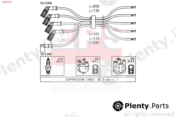 EPS 1.500.716 — Ignition Cable Kit Made in Italy - OE Equivalent