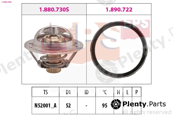 EPS 1.880.946 — Thermostat, coolant Made in Italy - OE Equivalent