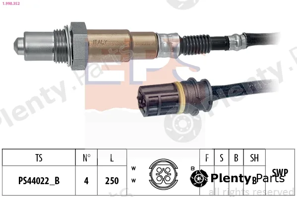 EPS 1.998.352 — Lambda Sensor Made in Italy - OE Equivalent