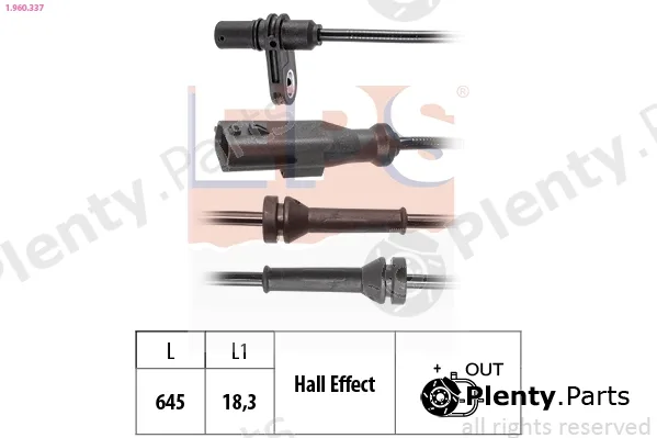 EPS 1.960.337 — Sensor, wheel speed Made in Italy - OE Equivalent