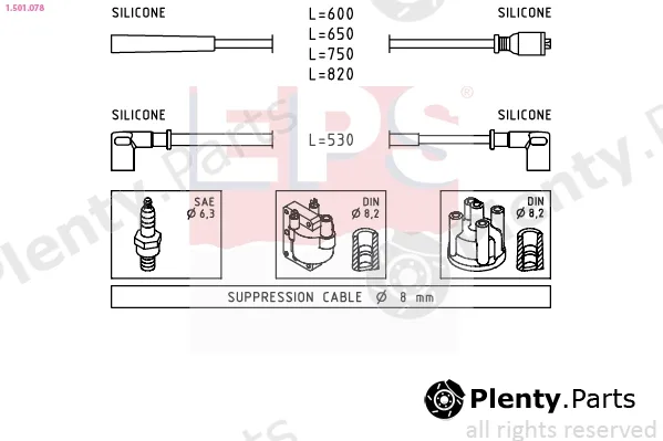 EPS 1.501.078 — Ignition Cable Kit Made in Italy - OE Equivalent