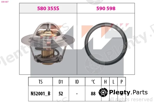 KW 580487 — Thermostat, coolant Made in Italy - OE Equivalent