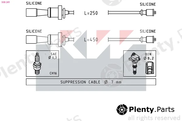 KW 358241 — Ignition Cable Kit Made in Italy - OE Equivalent
