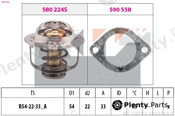 KW 580224 — Thermostat, coolant Made in Italy - OE Equivalent