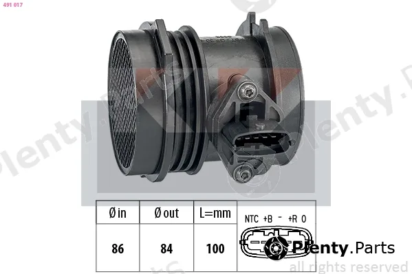 KW 491017 — Mass Air Flow Sensor Made in Italy - OE Equivalent