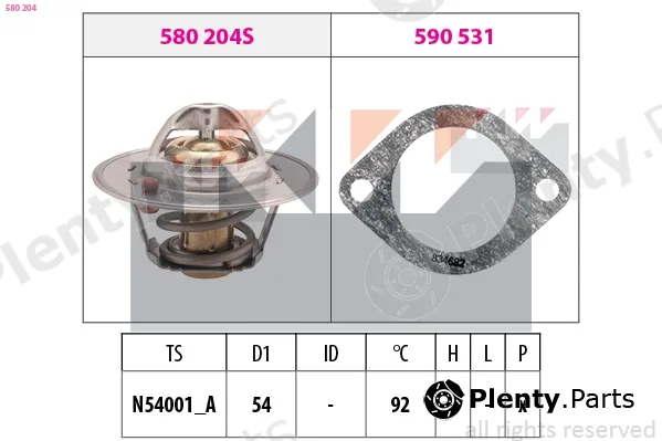 KW 580204 — Thermostat, coolant Made in Italy - OE Equivalent