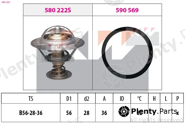 KW 580222 — Thermostat, coolant Made in Italy - OE Equivalent