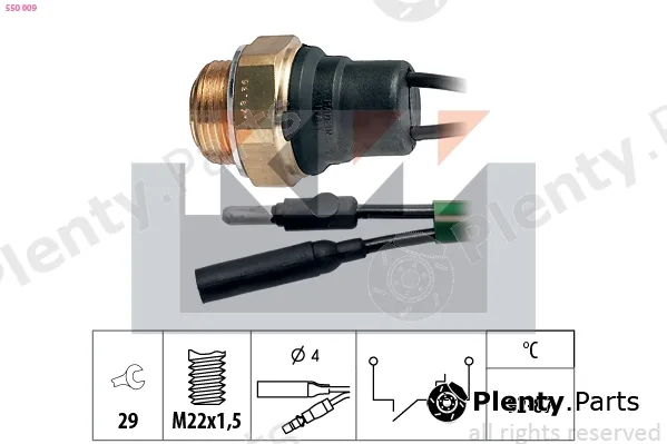 KW 550009 — Temperature Switch, radiator fan Made in Italy - OE Equivalent