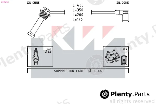KW 358242 — Ignition Cable Kit Made in Italy - OE Equivalent
