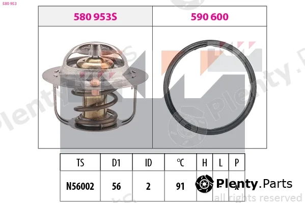 KW 580953 — Thermostat, coolant Made in Italy - OE Equivalent