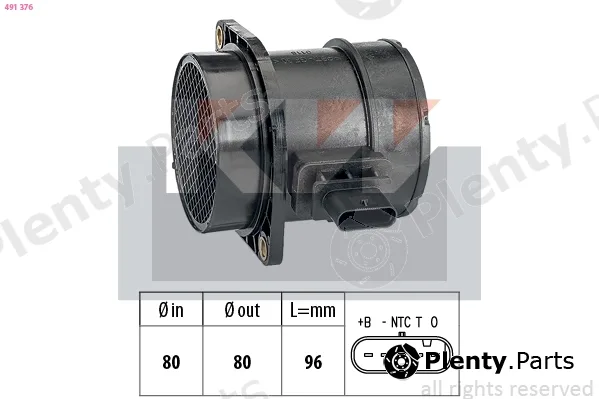 KW 491376 — Mass Air Flow Sensor Made in Italy - OE Equivalent