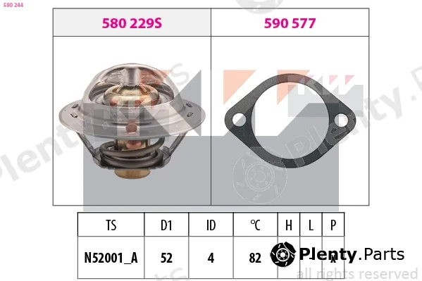 KW 580244 — Thermostat, coolant Made in Italy - OE Equivalent