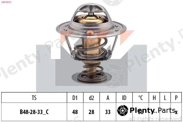 KW 580831S — Thermostat, coolant Made in Italy - OE Equivalent