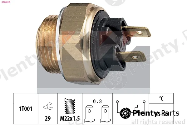 KW 550018 — Temperature Switch, radiator fan Made in Italy - OE Equivalent