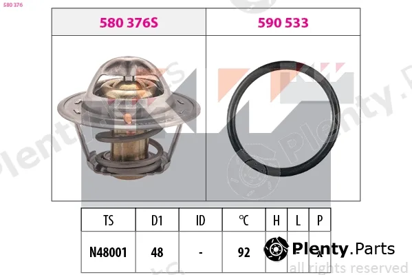 KW 580376 — Thermostat, coolant Made in Italy - OE Equivalent
