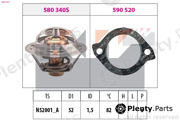 KW 580331 — Thermostat, coolant Made in Italy - OE Equivalent