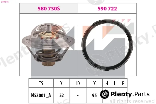 KW 580946 — Thermostat, coolant Made in Italy - OE Equivalent