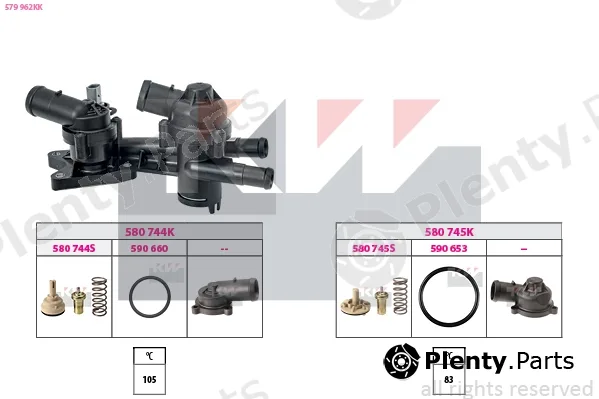 KW 579962KK — Thermostat, coolant Made in Italy - OE Equivalent