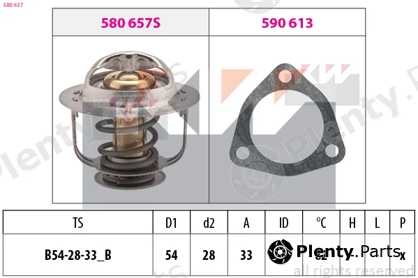 KW 580637 — Thermostat, coolant Made in Italy - OE Equivalent
