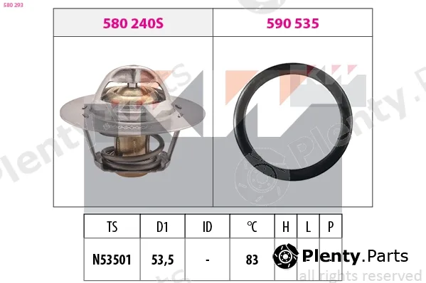 KW 580293 — Thermostat, coolant Made in Italy - OE Equivalent