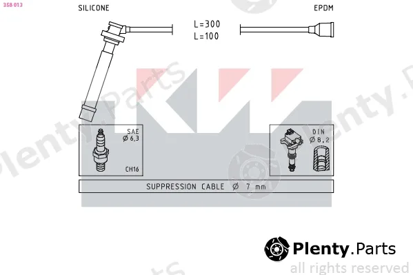 KW 358013 — Ignition Cable Kit Made in Italy - OE Equivalent