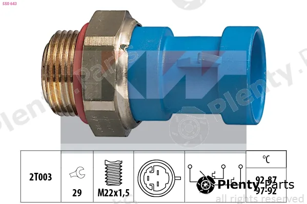 KW 550643 — Temperature Switch, radiator fan Made in Italy - OE Equivalent