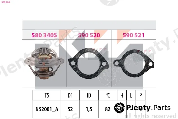 KW 580228 — Thermostat, coolant Made in Italy - OE Equivalent