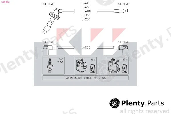 KW 358064 — Ignition Cable Kit Made in Italy - OE Equivalent