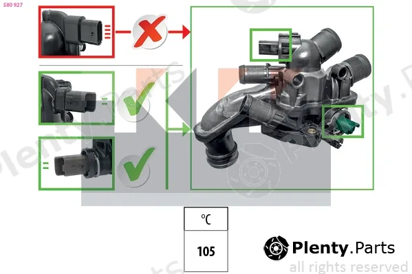 KW 580927 — Thermostat, coolant Made in Italy - OE Equivalent