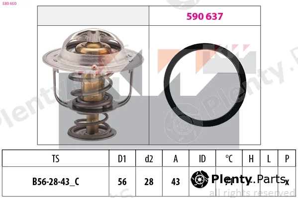 KW 580650 — Thermostat, coolant Made in Italy - OE Equivalent