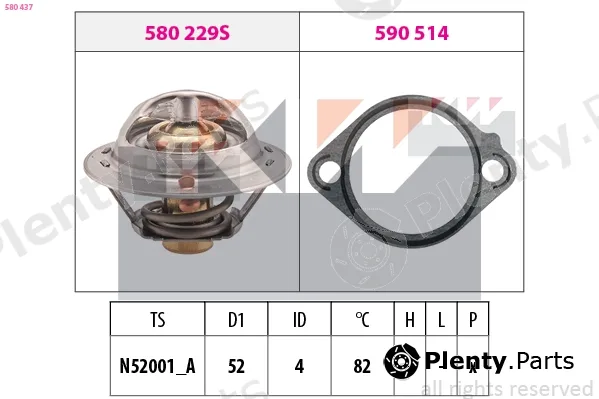 KW 580437 — Thermostat, coolant Made in Italy - OE Equivalent