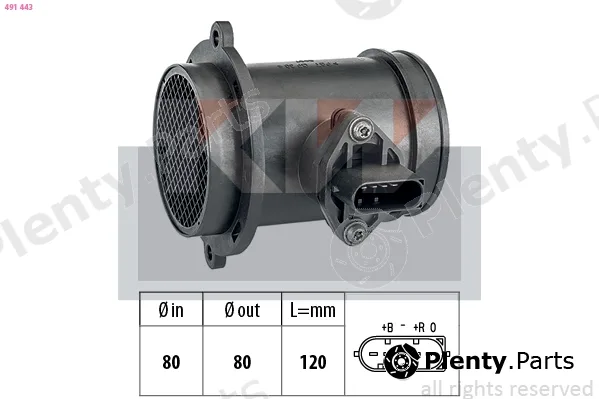 KW 491443 — Mass Air Flow Sensor Made in Italy - OE Equivalent