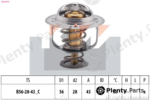 KW 580687S — Thermostat, coolant Made in Italy - OE Equivalent