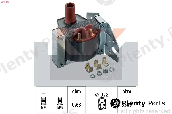 KW 470132 — Ignition Coil Made in Italy - OE Equivalent